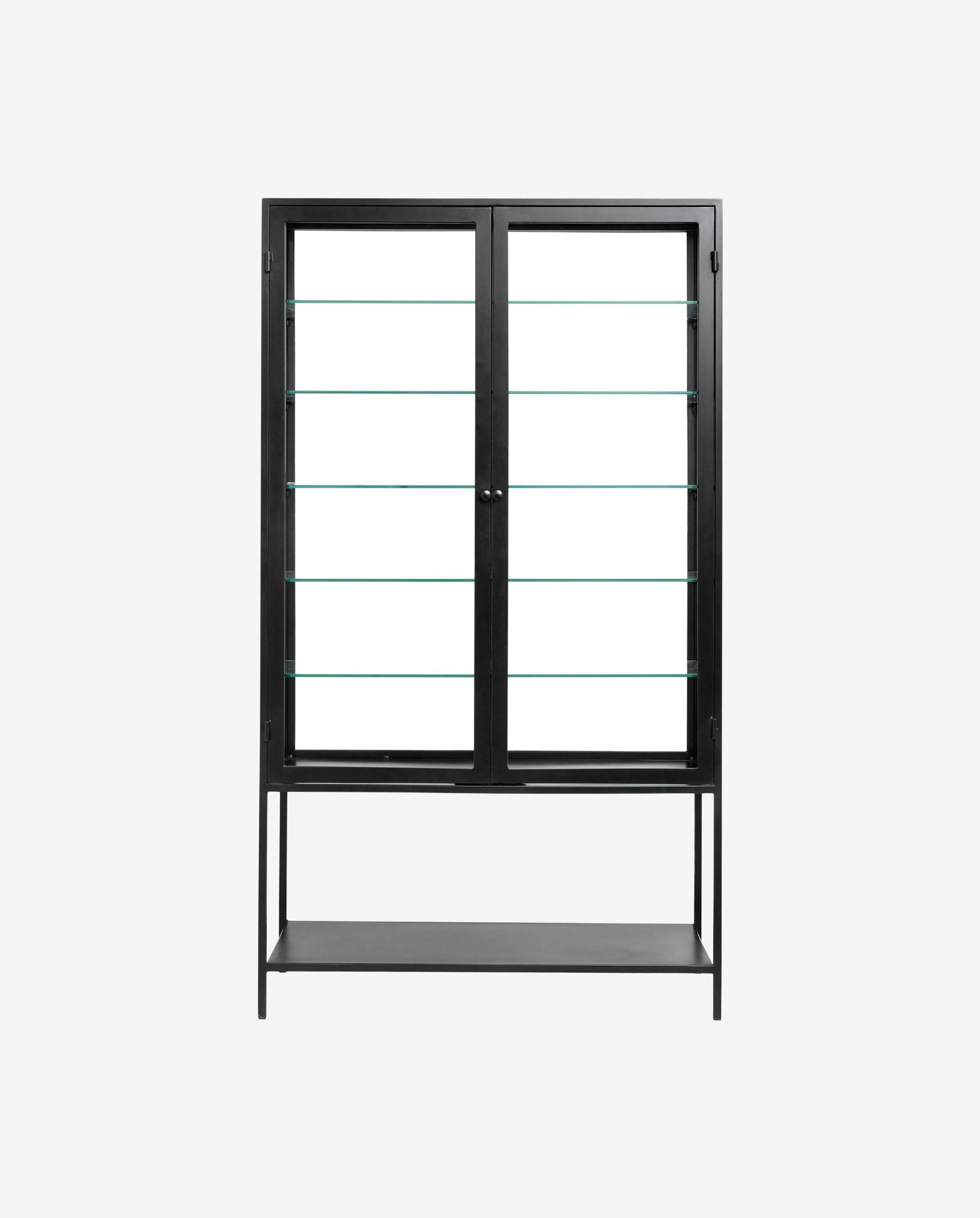 Nordal - MONDO black cabinet, double, glass back