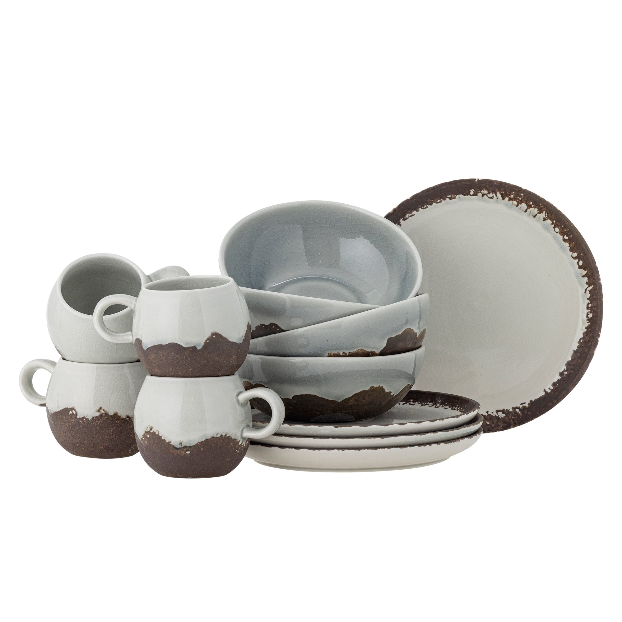 Bloomingville - Paula Breakfast Set, Brown, Stoneware