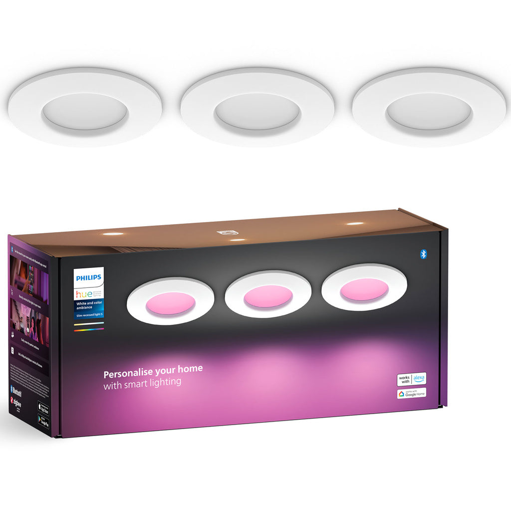 Philips hue Slim Downlight S 90mm White and Color Ambiance Vit 3-pack